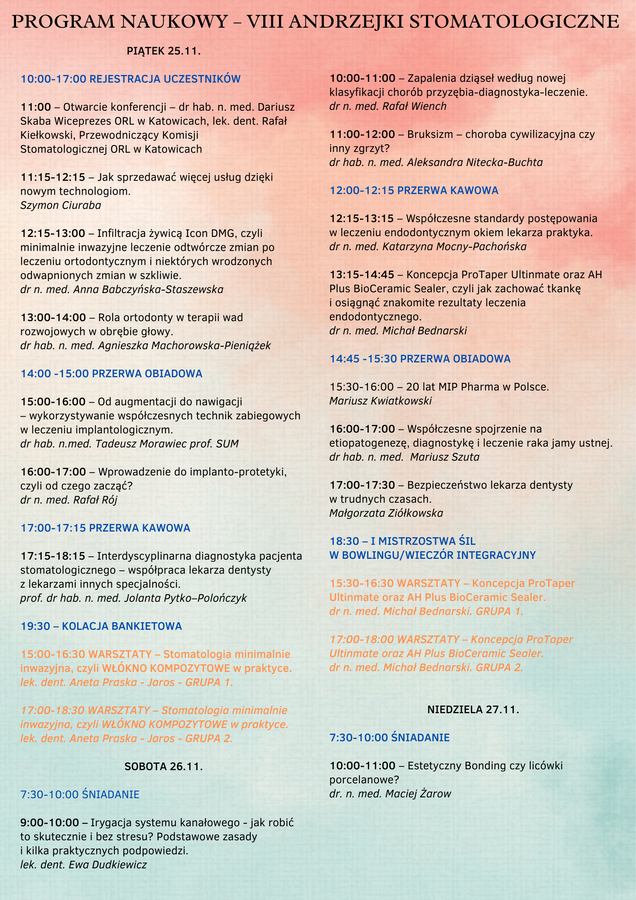 program naukowy viii andrzejki stomatologiczne 3